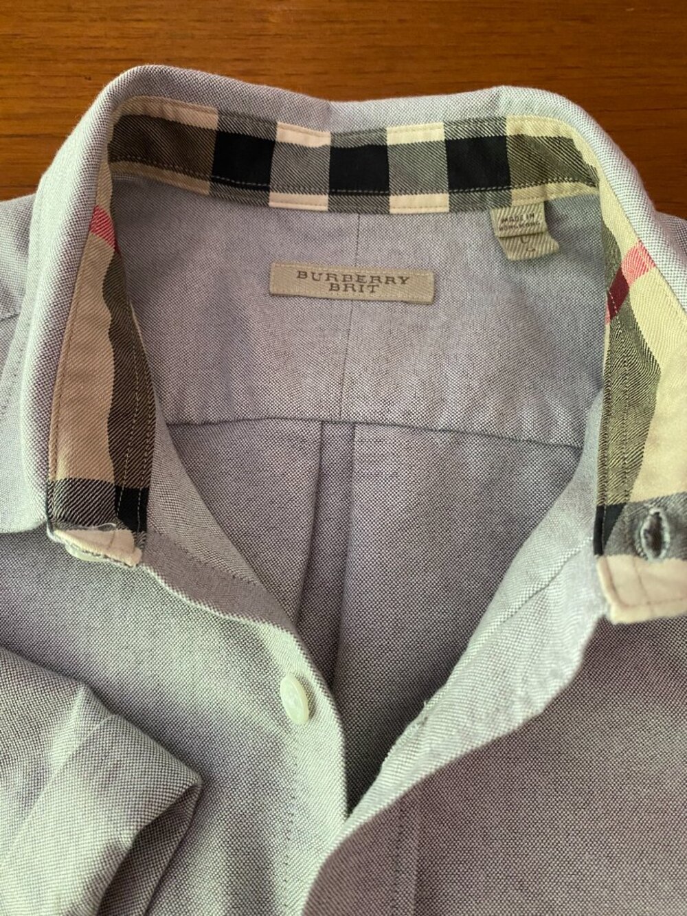 Burberry Brit Short Sleeve Cuff Men's Shirt Large in Tan